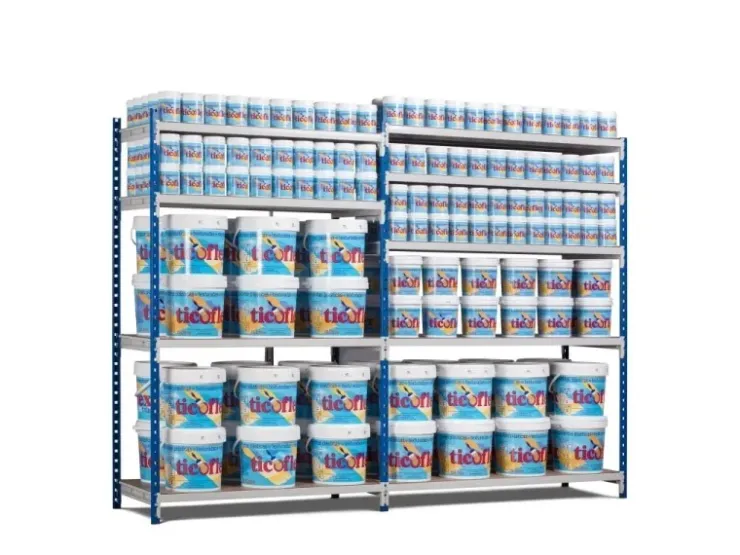 PROREGAL Fachbodenregal Maximus HxBxT 240 x 100 x 68 cm 6 Ebenen Spanplatten-Fachboden Fachlast 182 kg Lichtblau-Lichtgrau* Kunststoffregale