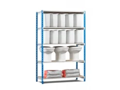 PROREGAL Fachbodenregal Maximus Pro HxBxT 220 x 150 x 50 cm 5 Ebenen PVC-Fachboden Fachlast 236 kg Lichtblau-Lichtgrau* Kunststoffregale