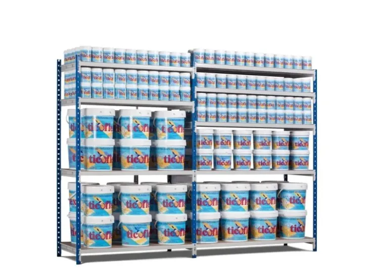 PROREGAL Fachbodenregal Maximus HxBxT 200 x 125 x 40 cm 6 Ebenen Offener Fachboden Fachlast 114 kg Lichtblau-Lichtgrau