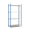 PROREGAL Fachbodenregal Maximus Pro HxBxT 240 x 125 x 120 cm 4 Ebenen Spanplatten-Fachboden Fachlast 248 kg Lichtblau-Lichtgrau
