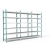 PROREGAL Fachbodenregal Maximus HxBxT200 x 100 x 30 cm 7 Ebenen PVC-Fachboden Fachlast 136 kg Lichtblau-Lichtgrau