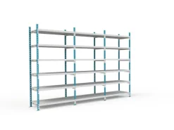 PROREGAL Fachbodenregal Maximus Pro HxBxT 220 x 100 x 50 cm 7 Ebenen PVC-Fachboden Fachlast 303 kg Lichtblau-Lichtgrau* Kunststoffregale