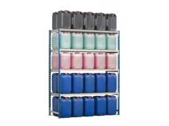 PROREGAL Fachbodenregal Maximus Pro HxBxT 300 x 125 x 80 cm 4 Ebenen Spanplatten-Fachboden Fachlast 278 kg Lichtblau-Lichtgrau