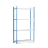 PROREGAL Fachbodenregal Maximus HxBxT 260 x 100 x 34 cm 4 Ebenen Offener Fachboden Fachlast 136 kg Lichtblau-Lichtgrau* Kunststoffregale