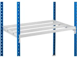 PROREGAL Fachbodenregal Maximus HxBxT 260 x 100 x 34 cm 4 Ebenen Offener Fachboden Fachlast 136 kg Lichtblau-Lichtgrau* Kunststoffregale