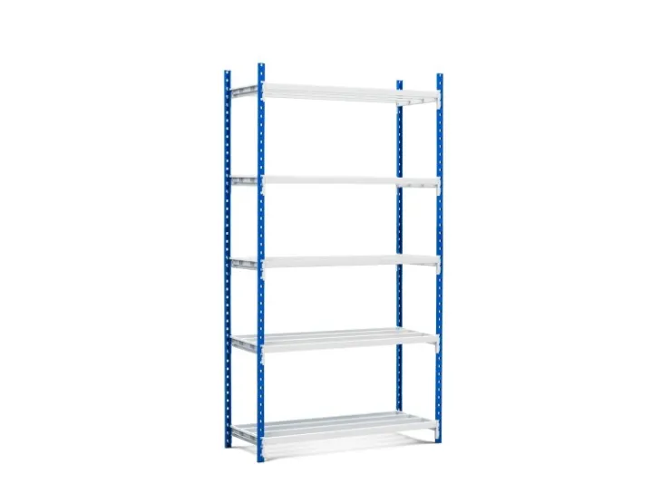 PROREGAL Fachbodenregal Maximus HxBxT 200 x 125 x 60 cm 5 Ebenen Offener Fachboden Fachlast 152 kg Lichtblau-Lichtgrau* Büroregale