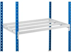 PROREGAL Fachbodenregal Maximus HxBxT 200 x 125 x 34 cm 5 Ebenen Offener Fachboden Fachlast 114 kg Lichtblau-Lichtgrau