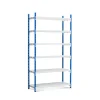 PROREGAL Fachbodenregal Maximus Pro HxBxT 220 x 125 x 80 cm 6 Ebenen Offener Fachboden Fachlast 278 kg Lichtblau-Lichtgrau* Kunststoffregale
