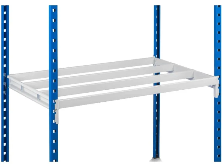 PROREGAL Fachbodenregal Maximus Pro HxBxT 220 x 125 x 80 cm 6 Ebenen Offener Fachboden Fachlast 278 kg Lichtblau-Lichtgrau* Kunststoffregale