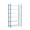 PROREGAL Fachbodenregal Maximus HxBxT 200 x 125 x 30 cm 7 Ebenen Offener Fachboden Fachlast 114 kg Lichtblau-Lichtgrau