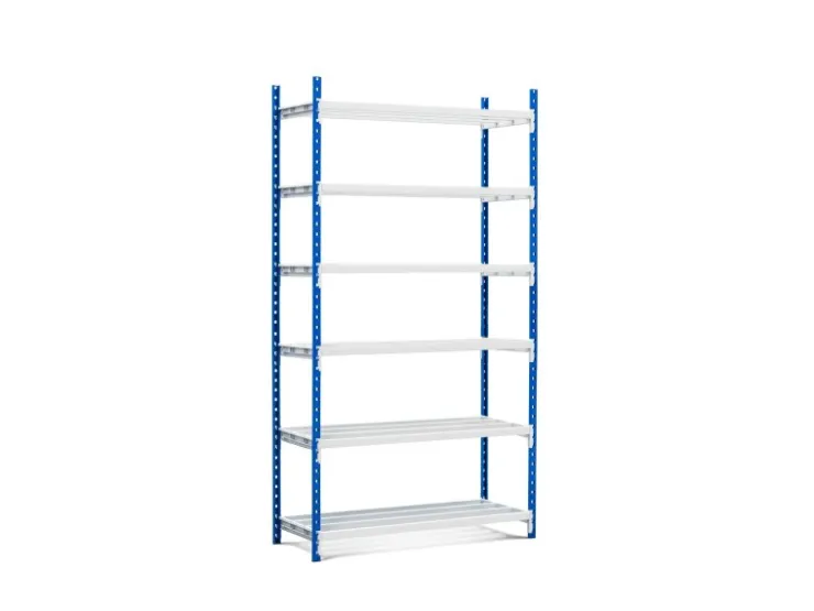PROREGAL Fachbodenregal Maximus HxBxT 200 x 125 x 30 cm 7 Ebenen Offener Fachboden Fachlast 114 kg Lichtblau-Lichtgrau