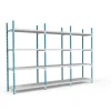 PROREGAL Fachbodenregal Maximus HxBxT200 x 125 x 34 cm 4 Ebenen PVC-Fachboden Fachlast 114 kg Lichtblau-Lichtgrau