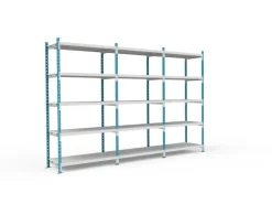 PROREGAL Fachbodenregal Maximus HxBxT200 x 150 x 68 cm 5 Ebenen PVC-Fachboden Fachlast 110 kg Lichtblau-Lichtgrau
