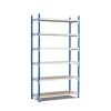 PROREGAL Fachbodenregal Maximus HxBxT200 x 125 x 40 cm 6 Ebenen Spanplatten-Fachboden Fachlast 114 kg Lichtblau-Lichtgrau* Kunststoffregale