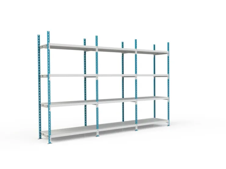 PROREGAL Fachbodenregal Maximus HxBxT 240 x 125 x 30 cm 4 Ebenen PVC-Fachboden Fachlast 114 kg Lichtblau-Lichtgrau* Kunststoffregale