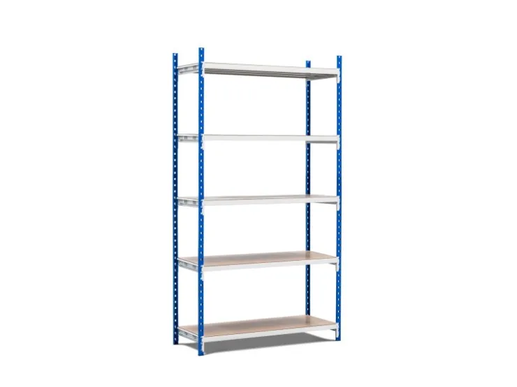 PROREGAL Fachbodenregal Maximus Pro HxBxT 220 x 150 x 50 cm 5 Ebenen Spanplatten-Fachboden Fachlast 236 kg Lichtblau-Lichtgrau* Kunststoffregale