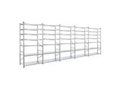 PROREGAL Fachbodenregal Proximo Stecksystem 250 x 450 x 32 cm 7 Ebenen Beidseitig Verzinkt