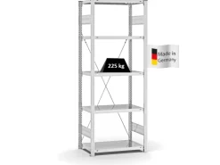 PROREGAL Fachbodenregal Stecksystem T-Profil Medium-Duty Grundregal HxBxT 200 x 75 x 40 cm 5 Ebenen Fachlast 225 kg Einseitig Nutzbar