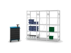 PROREGAL Fachbodenregal Stecksystem T-Profil Medium-Duty Grundregal HxBxT 200 x 75 x 40 cm 5 Ebenen Fachlast 225 kg Einseitig Nutzbar