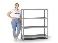 PROREGAL Fachbodenregal Schraubsystem Light-Duty Grundregal HxBxT 150 x 130 x 40 cm 4 Ebenen Fachlast 125 kg Beidseitig Nutzbar* Kellerregale