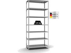 PROREGAL Fachbodenregal Schraubsystem Light-Duty Grundregal HxBxT 300 x 130 x 60 cm 7 Ebenen Fachlast 125 kg Beidseitig Nutzbar