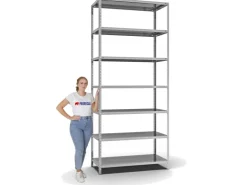 PROREGAL Fachbodenregal Schraubsystem Light-Duty Grundregal HxBxT 300 x 130 x 60 cm 7 Ebenen Fachlast 125 kg Beidseitig Nutzbar