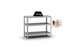 PROREGAL Fachbodenregal Schraubsystem Light-Duty Grundregal HxBxT 80 x 100 x 40 cm 3 Ebenen Fachlast 125 kg Beidseitig Nutzbar