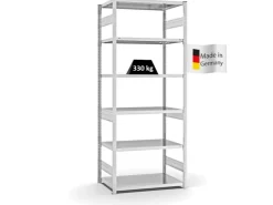PROREGAL Fachbodenregal Stecksystem T-Profil Heavy-Duty Grundregal HxBxT 250 x 100 x 60 cm 6 Ebenen Fachlast 330 kg Beidseitig Nutzbar* Schwerlastregal