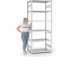 PROREGAL Fachbodenregal Stecksystem T-Profil Heavy-Duty Grundregal HxBxT 250 x 100 x 60 cm 6 Ebenen Fachlast 330 kg Beidseitig Nutzbar* Schwerlastregal