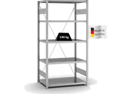 PROREGAL Fachbodenregal Stecksystem T-Profil Light-Duty Grundregal HxBxT 200 x 100 x 60 cm 5 Ebenen Fachlast 140 kg Einseitig Nutzbar