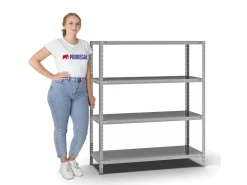 PROREGAL Fachbodenregal Schraubsystem Heavy-Duty Grundregal HxBxT 150 x 130 x 50 cm 4 Ebenen Fachlast 350 kg Beidseitig Nutzbar* Büroregale