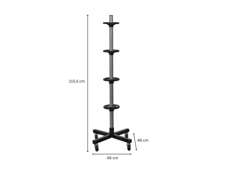 PROREGAL Fahrbarer Felgenbaum CARRERO für Autoreifen HxBxT 115,5 x 46 x 46 cm Bis Zu 4 Reifen Schwarz* Regale Schwarz