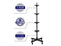 PROREGAL Fahrbarer Felgenbaum CARRERO für Autoreifen HxBxT 115,5 x 46 x 46 cm Bis Zu 4 Reifen Schwarz* Regale Schwarz
