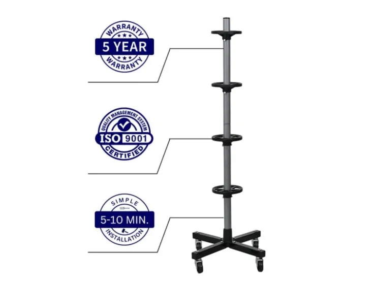 PROREGAL Fahrbarer Felgenbaum CARRERO für Autoreifen HxBxT 115,5 x 46 x 46 cm Bis Zu 4 Reifen Schwarz* Regale Schwarz