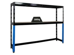 PROREGAL Garagenregal HERCULES Platzsparend Unterfahrbar HxBxT 180x240x50cm 2 Lagerebenen Fachlast 300kg Schwarz Lagerregal Schwerlastregal