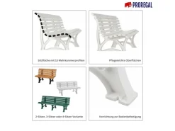 PROREGAL Gartenbank Jamaika 3 Sitzer HxBxT 80 x 150 x 64cm Witterungskunststoff & UV Beständiger Kunststoff Parkbank Sitzbank* Sitzbänke