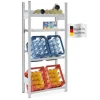 PROREGAL Getränkekisten- & Weinregal Chiemsee Vino HxBxT 175 x 81 x 33,5 cm 4 Kisten auf 2 Ebenen & 13 Flaschen auf 1 Ebene & Board Lichtgrau* Flaschenregale