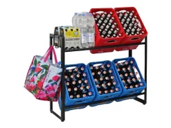 PROREGAL Getränkekistenregal KÖNIGSSEE PLUS inkl. 2 Haken & 6 Auflageträger HxBxT 84 x 104 x 33 cm Für 6 Kisten* Flaschenregale