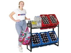 PROREGAL Getränkekistenregal KÖNIGSSEE PLUS inkl. 2 Haken & 6 Auflageträger HxBxT 84 x 104 x 33 cm Für 6 Kisten* Flaschenregale