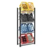 PROREGAL Getränkekistenregal Stecksystem T-Profil Grundregal HxBxT 175 x 75 x 30 cm Fachlast 100 kg 4 Ebenen für 8 Getränkekisten Anthrazit/Verzinkt