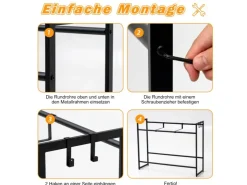 PROREGAL Getränkekistenregal Baldeneysee Inkl. 2 Haken & 2 Auflageträger HxBxT 82x104x32cm Höhenverstellbare Füße 2 Ebenen Schwarz* Flaschenregale