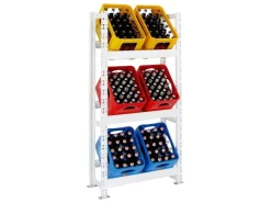 PROREGAL Getränkekistenregal Getränkeregal Tegernsee HxBxT 160 x 80 x 30 cm 6 Kästen* Regale Schwarz|Kellerregale