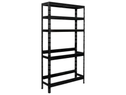 PROREGAL Getränkekistenregal Bodensee 6 Kisten mit 3 Ablagen Schwarz HxBxT 180 x 100 x 30 cm Freistehend Kistenständer Getränkeregal* Weitere Regale|Regale Schwarz