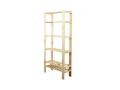 PROREGAL Holzregal Woodland HxBxT 166 x 80 x 50 cm Fachlast 120 kg 4 Fachboden & 2 Flaschenebenen Kiefernholz Natur* Holzregale