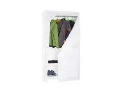 PROREGAL Kleiderregal Peacock mit Regalbezug HxBxT 180 x 90 x 50 cm Weiß Kleiderständer Garderobe Klamottenregal Stangenregal* Garderoben