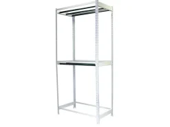 PROREGAL Kleiderstangenregal Metal Doppel HxBxT 300 x 90 x 75 cm Weiß Kleiderständer Garderobe Klamottenregal Stangenregal Regal