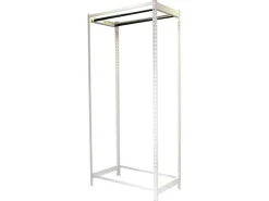 PROREGAL Kleiderstangenregal Metal Einzel HxBxT 200 x 90 x 50 cm Weiß Kleiderständer Garderobe Klamottenregal Stangenregal Regal* Garderoben