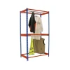 PROREGAL Kleiderstangenregal Metal Doppel HxBxT 200 x 120 x 75 cm Blau/Orange Kleiderständer Garderobe Klamottenregal Stangenregal Regal* Garderoben
