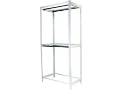 PROREGAL Kleiderstangenregal Metal Doppel HxBxT 250 x 120 x 75 cm Weiß Kleiderständer Garderobe Klamottenregal Stangenregal Regal