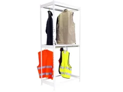PROREGAL Kleiderstangenregal Metal Doppel HxBxT 200 x 120 x 75 cm Weiß Kleiderständer Garderobe Klamottenregal Stangenregal Regal* Garderoben